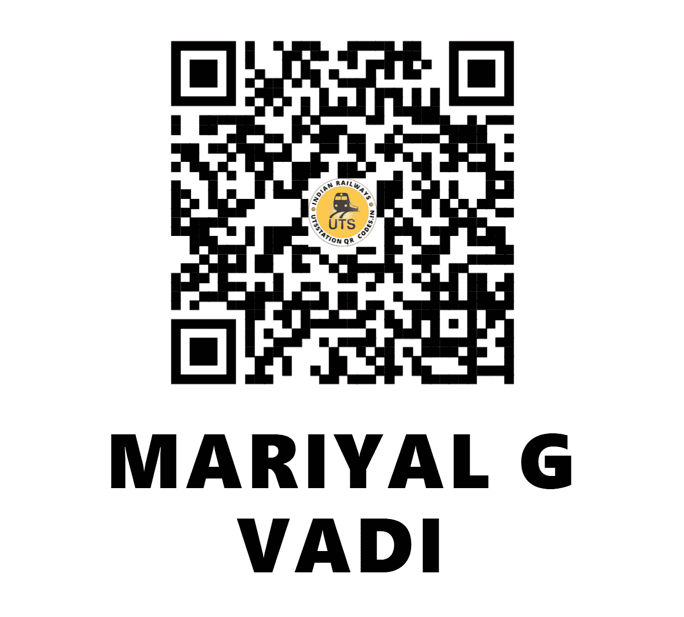 UTS QR Code for MARIYAL G VADI - MRLA (SW - KARNATAKA)