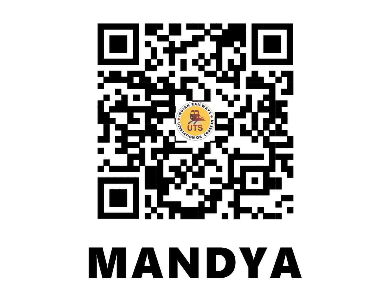 UTS QR Code for MANDYA - MYA (SW - KARNATAKA)