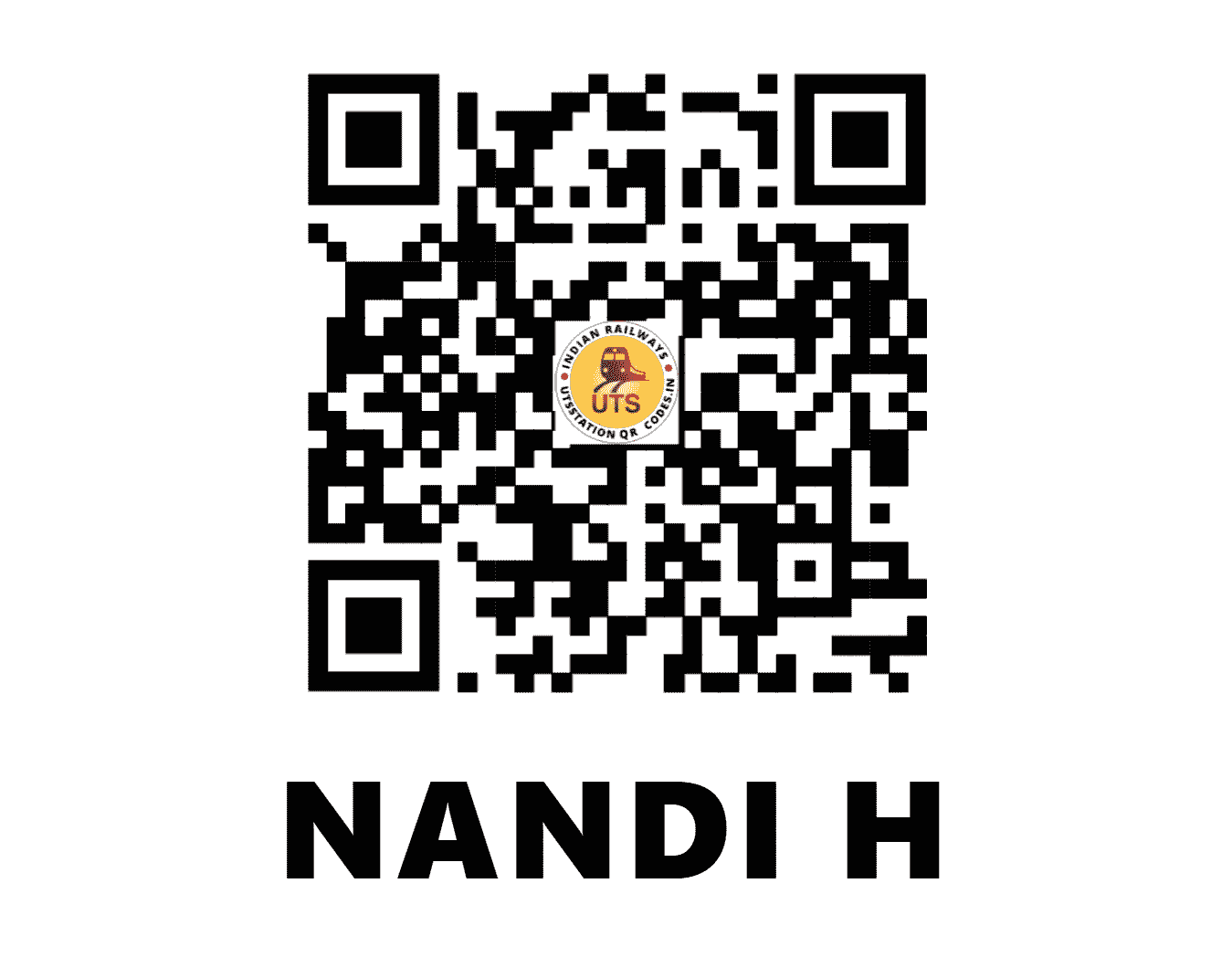 UTS QR Code for NANDI H - NDY (SW - KARNATAKA)