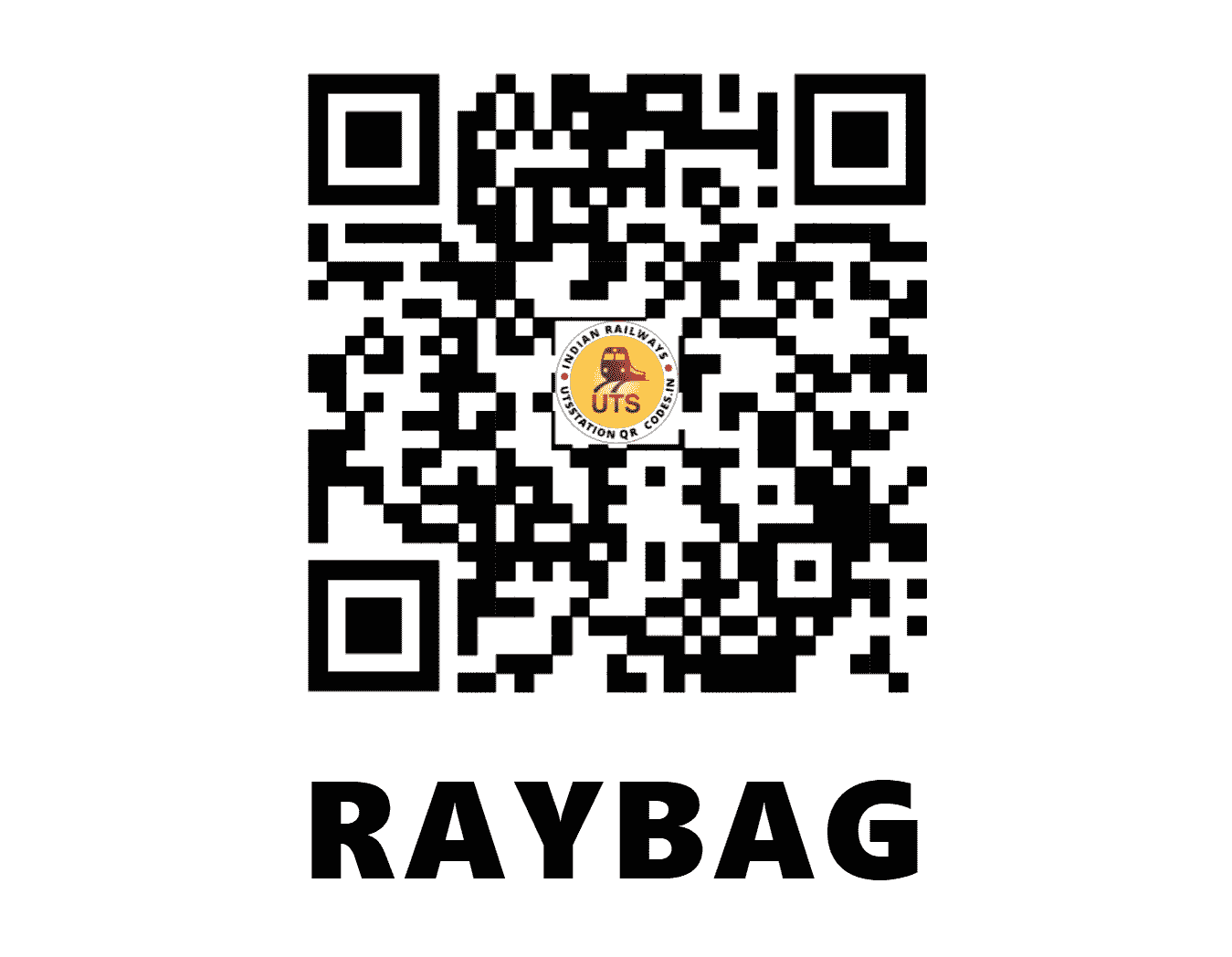 UTS QR Code for RAYBAG - RBG (SW - KARNATAKA)