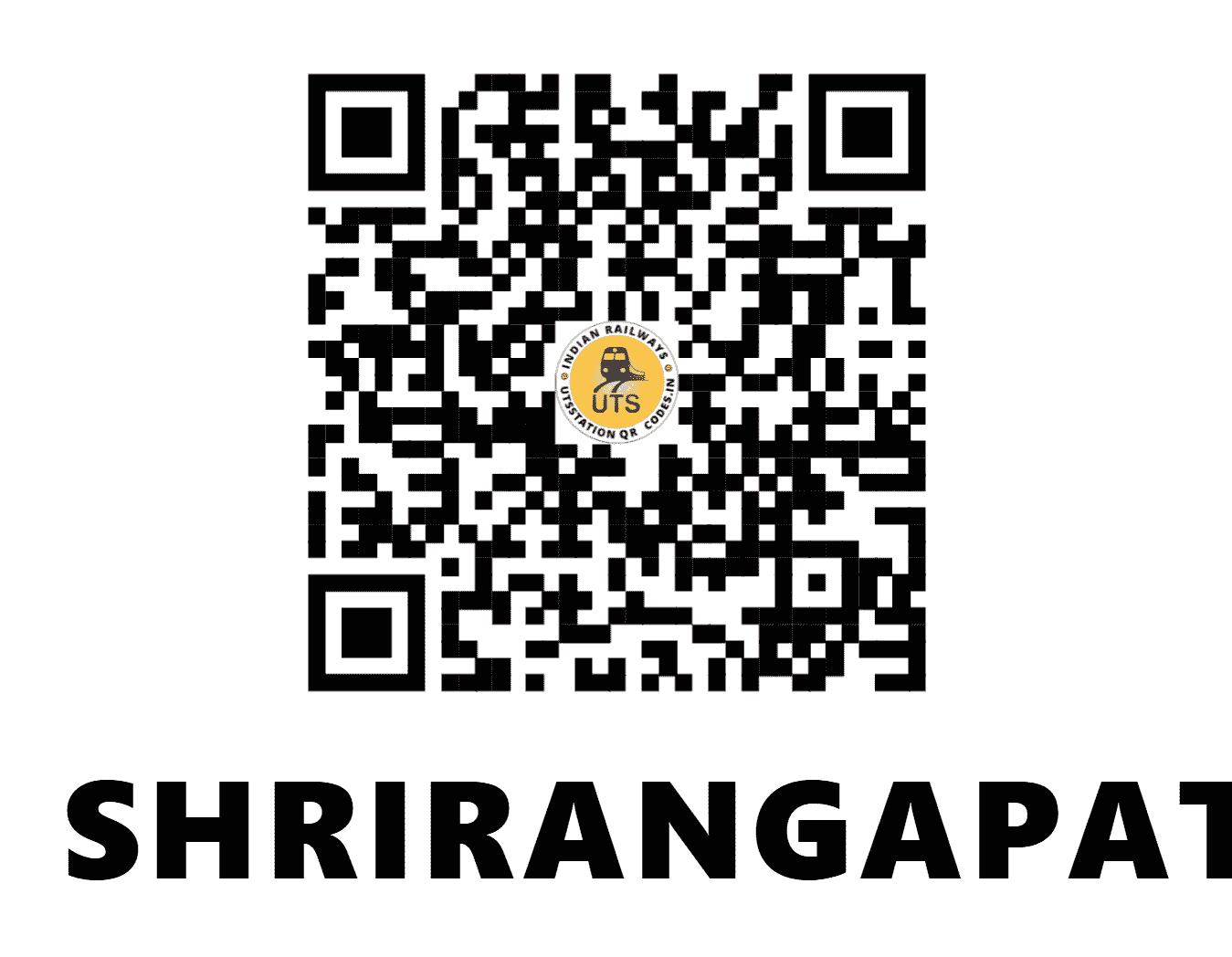 UTS QR Code for SHRIRANGAPATTANA - S (SW - KARNATAKA)