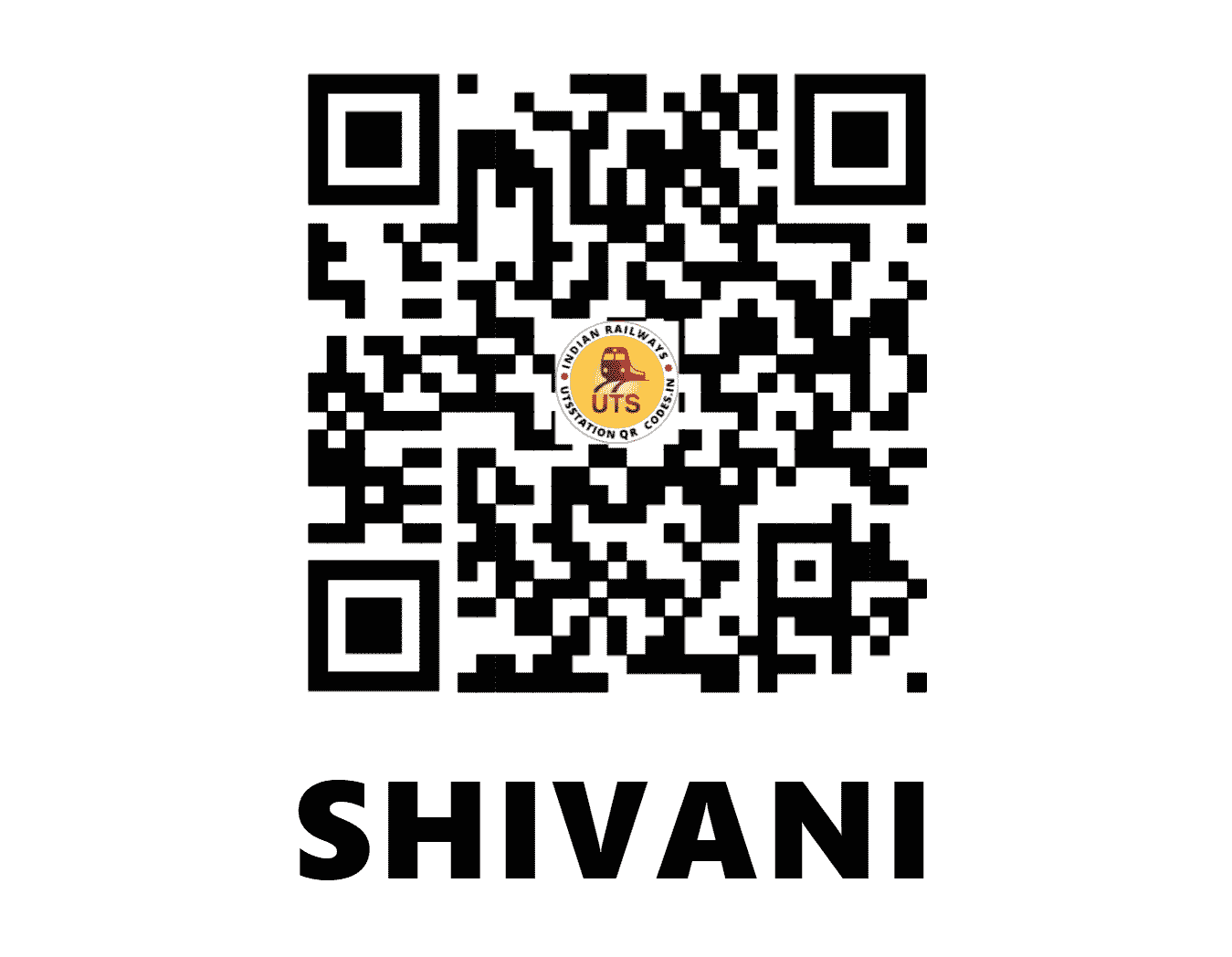 UTS QR Code for SHIVANI - SHV (SW - KARNATAKA)