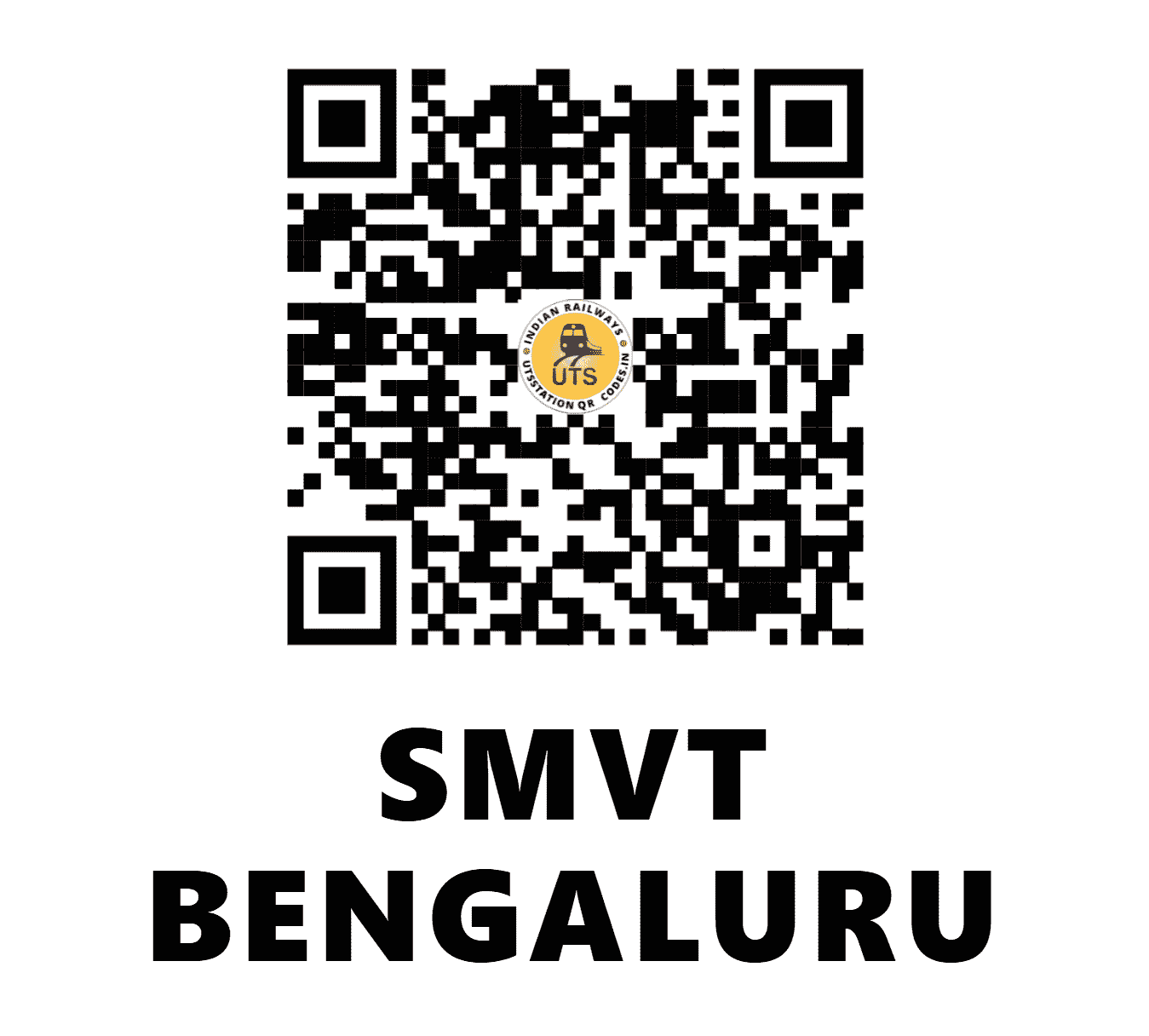 UTS QR Code for SMVT BENGALURU - SMVB (SW - KARNATAKA)