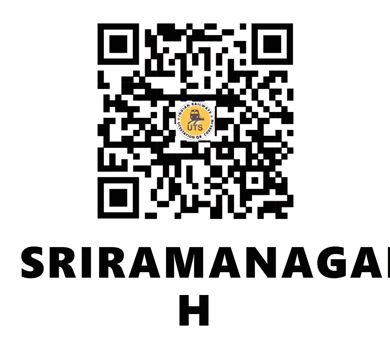 UTS QR Code for SRIRAMANAGAR H - SRNM (SW - KARNATAKA)