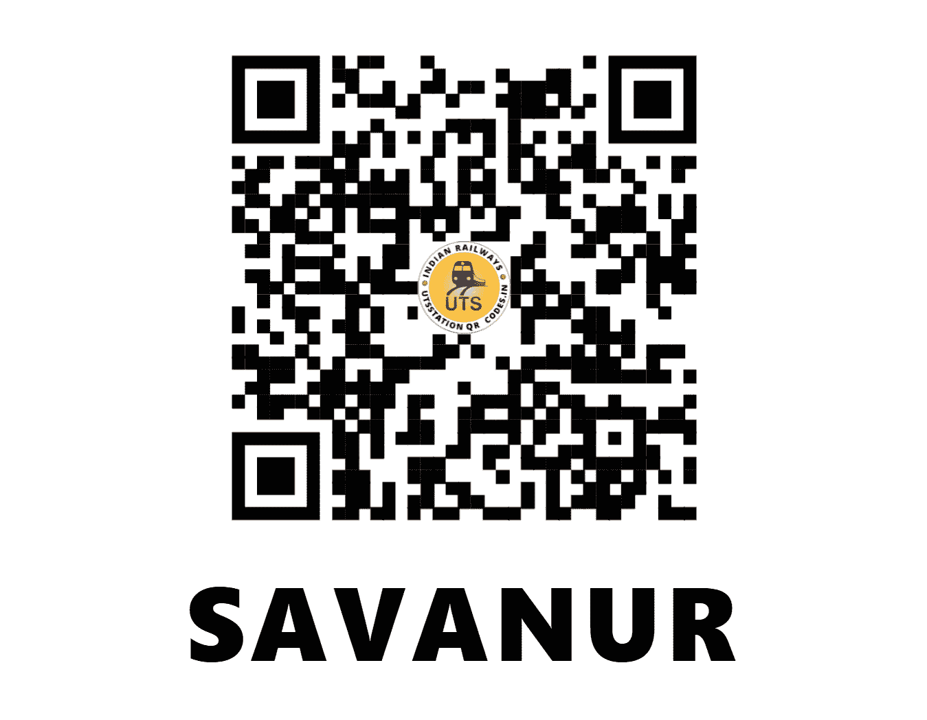 UTS QR Code for SAVANUR - SVNR (SW - KARNATAKA)