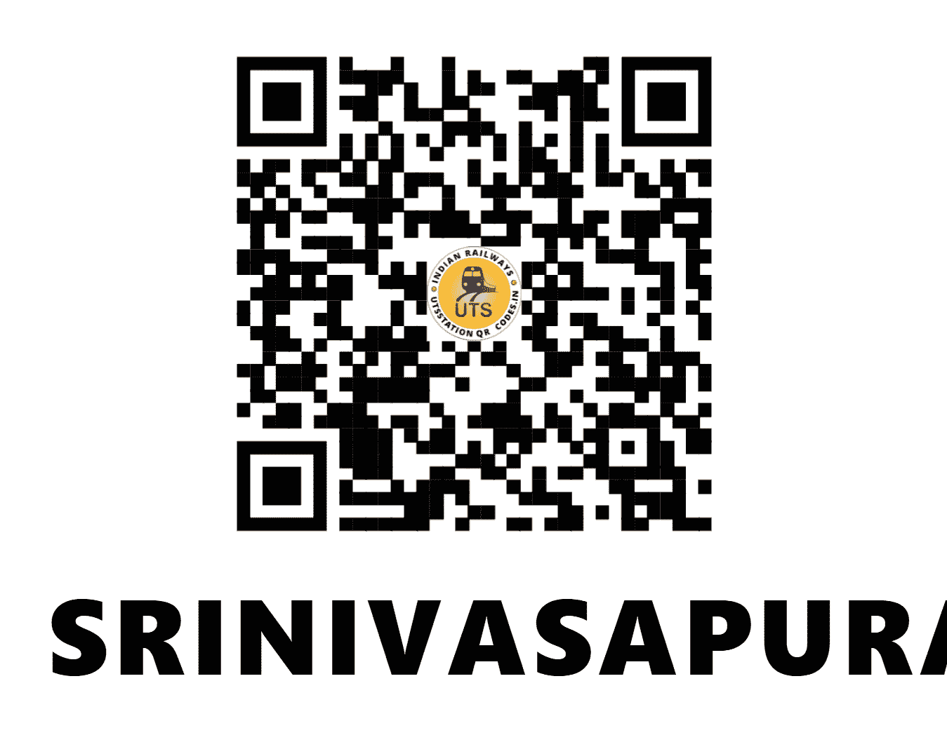 UTS QR Code for SRINIVASAPURA - SVS (SW - KARNATAKA)