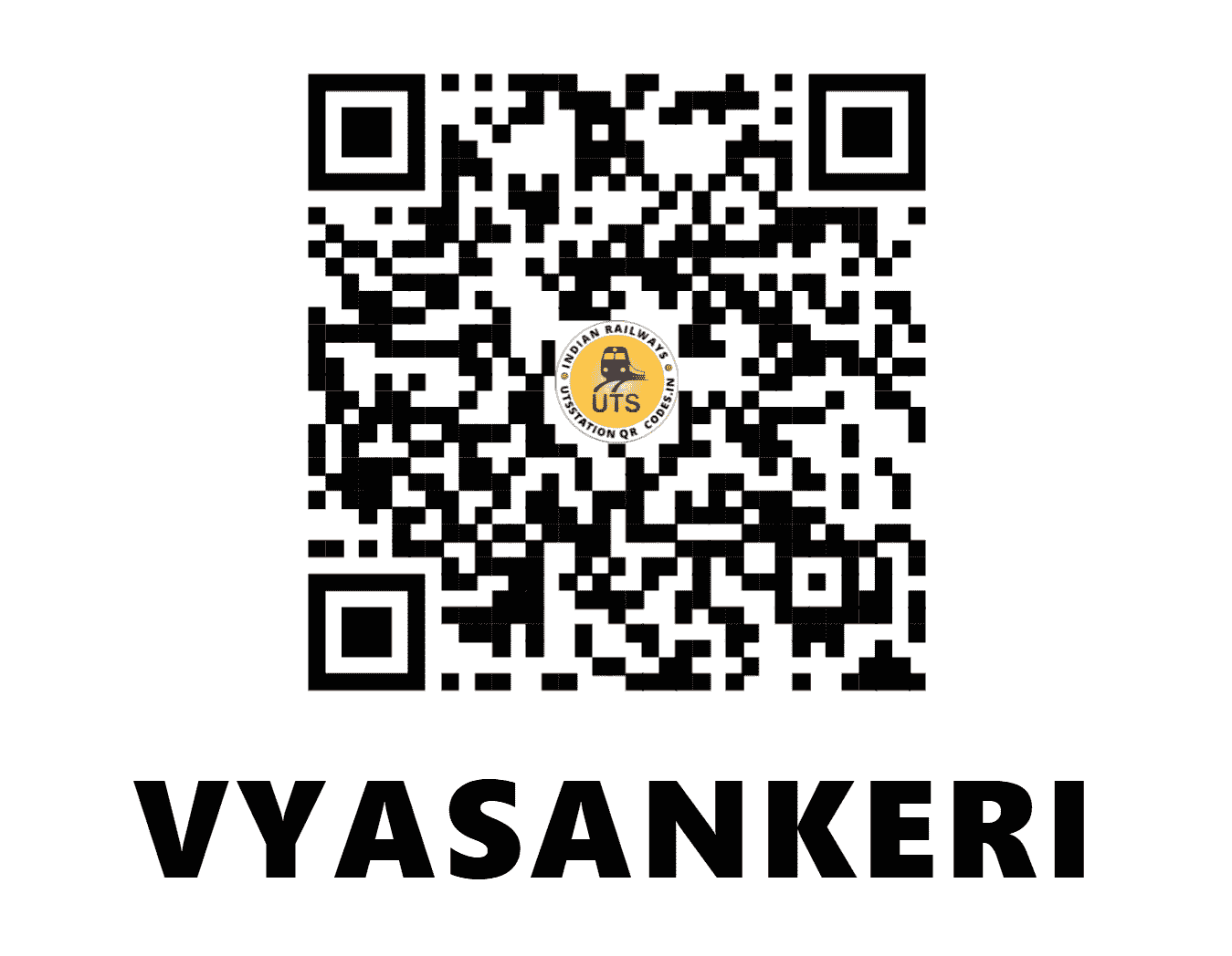 UTS QR Code for VYASANKERI - VYS (SW - KARNATAKA)
