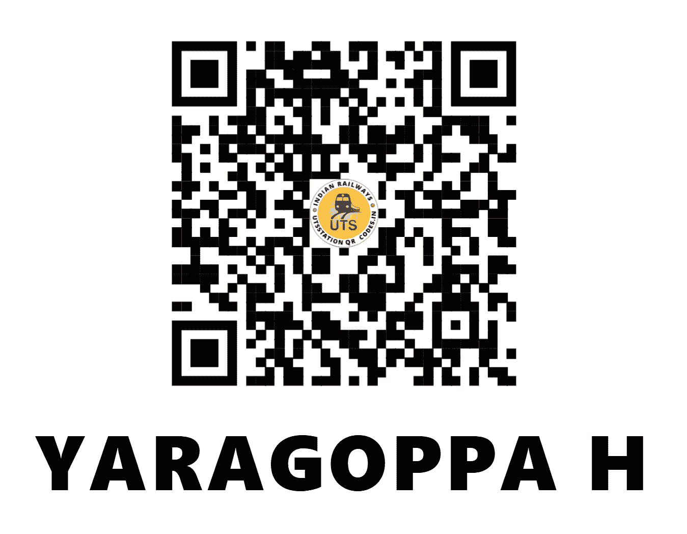 UTS QR Code for YARAGOPPA H - YGA (SW - KARNATAKA)
