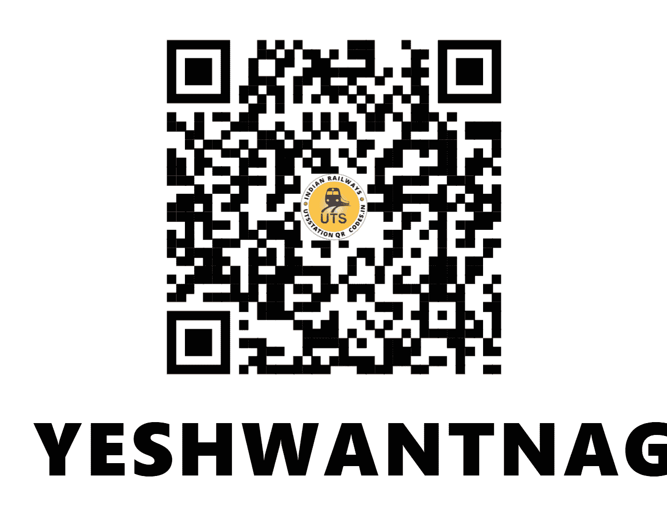 UTS QR Code for YESHWANTNAGAR - YTG (SW - KARNATAKA)