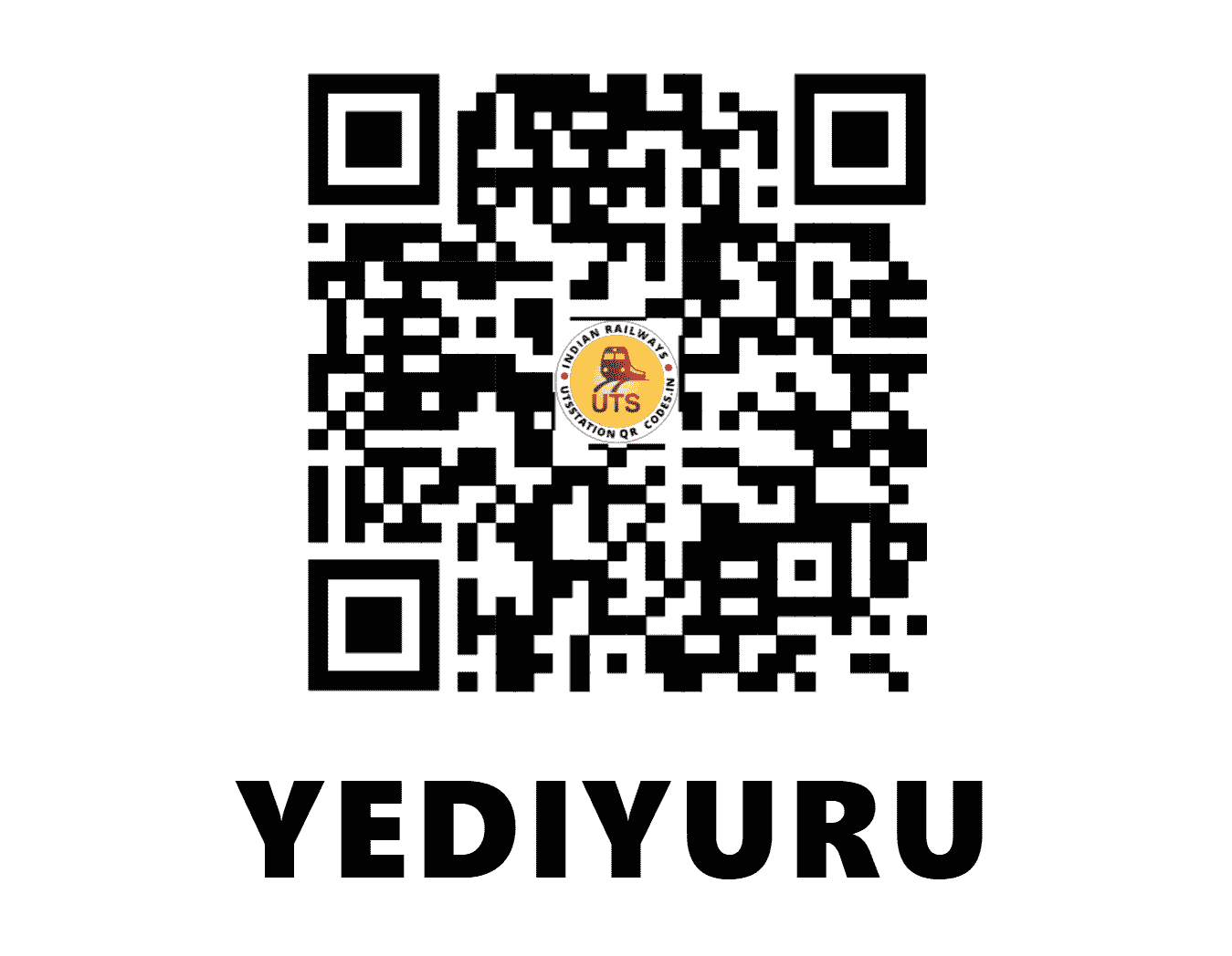 UTS QR Code for YEDIYURU - YY (SW - KARNATAKA)
