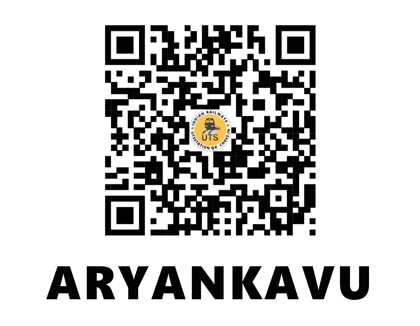 UTS QR Code for ARYANKAVU - AYV (SR - KERALA)