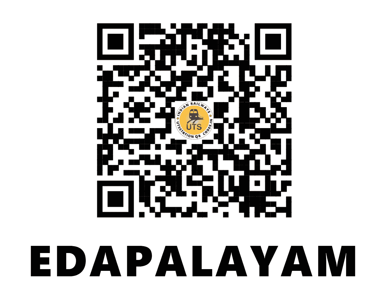 UTS QR Code for EDAPALAYAM - EDP (SR - KERALA)