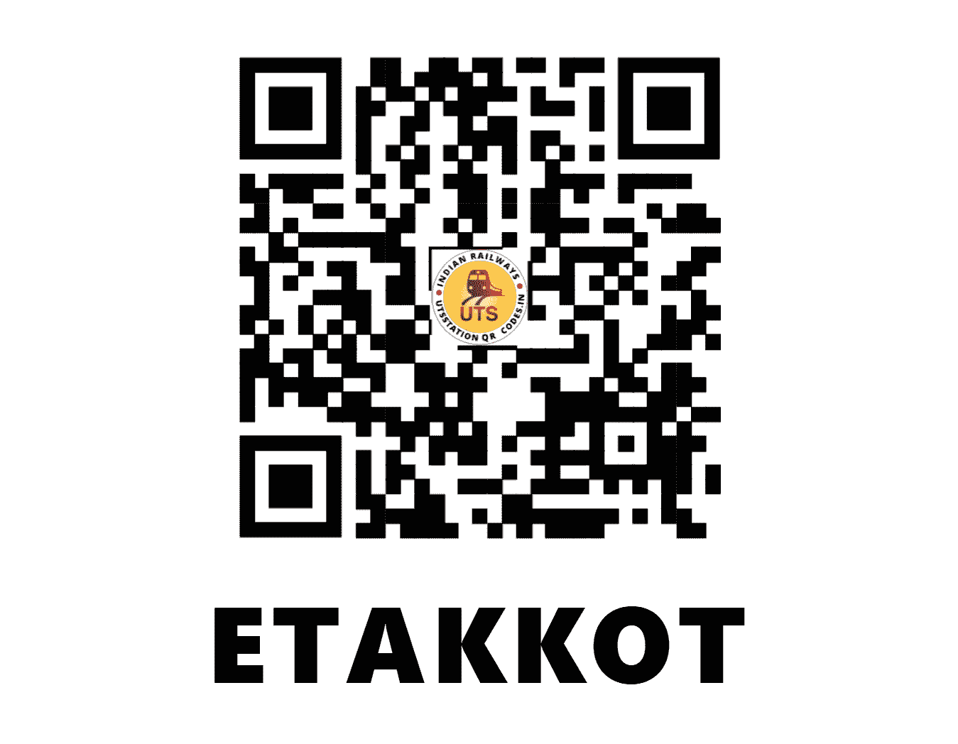 UTS QR Code for ETAKKOT - ETK (SR - KERALA)