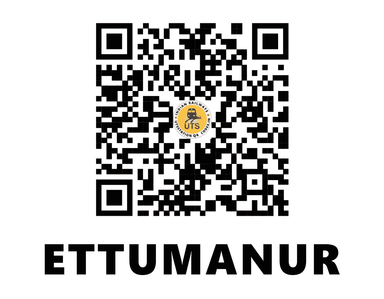 UTS QR Code for ETTUMANUR - ETM (SR - KERALA)