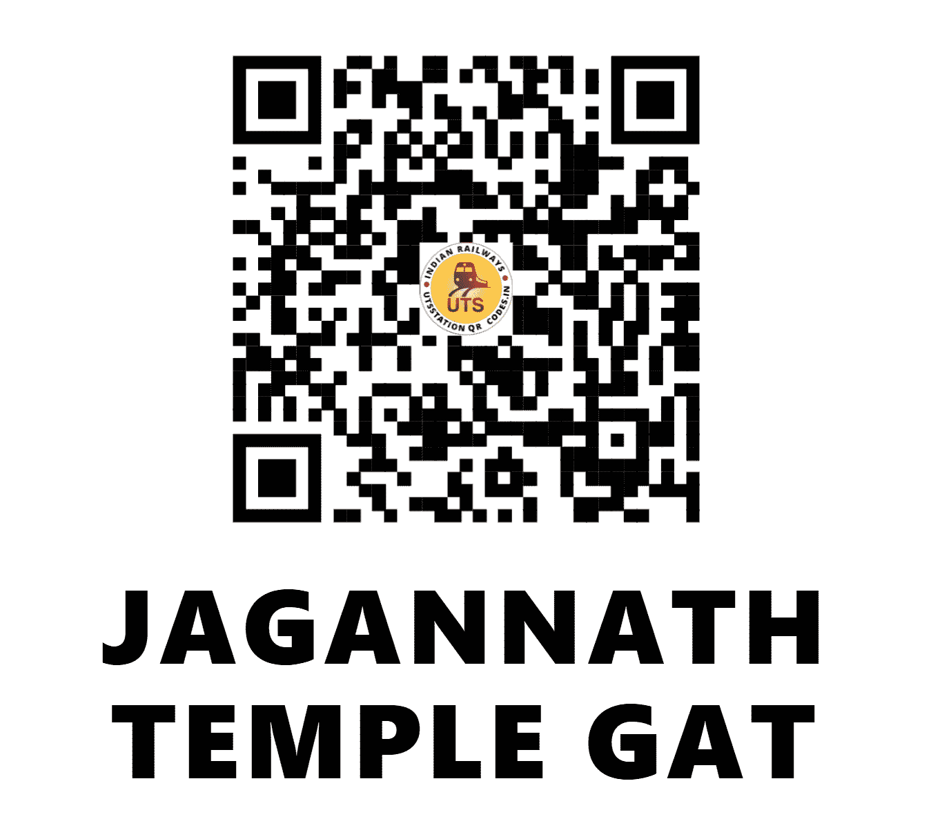 UTS QR Code for JAGANNATH TEMPLE GAT - JGE (SR - KERALA)