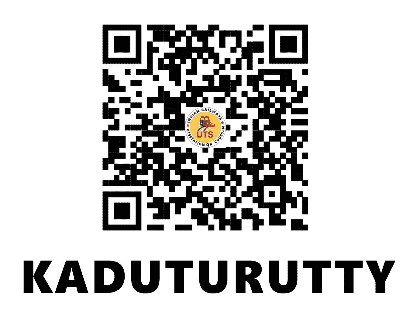 UTS QR Code for KADUTURUTTY - KDTY (SR - KERALA)