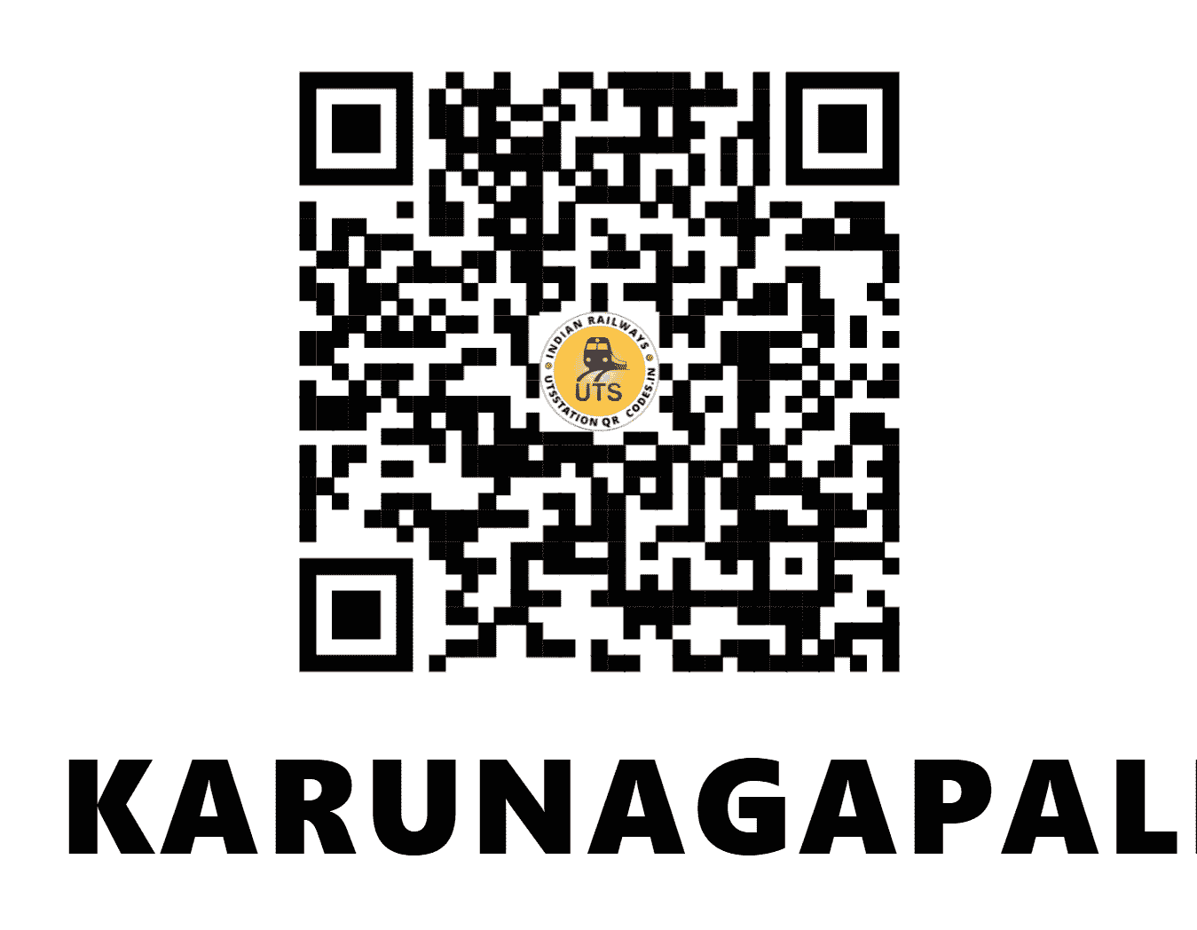 UTS QR Code for KARUNAGAPALLI - KPY (SR - KERALA)