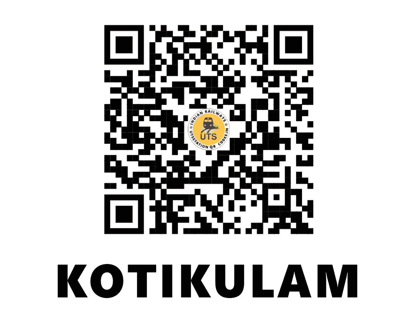 UTS QR Code for KOTIKULAM - KQK (SR - KERALA)