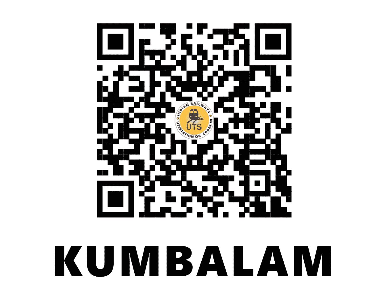 UTS QR Code for KUMBALAM - KUMM (SR - KERALA)