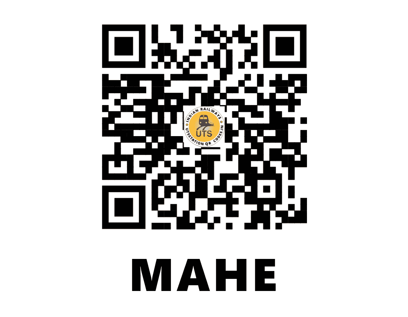UTS QR Code for MAHE - MAHE (SR - KERALA)