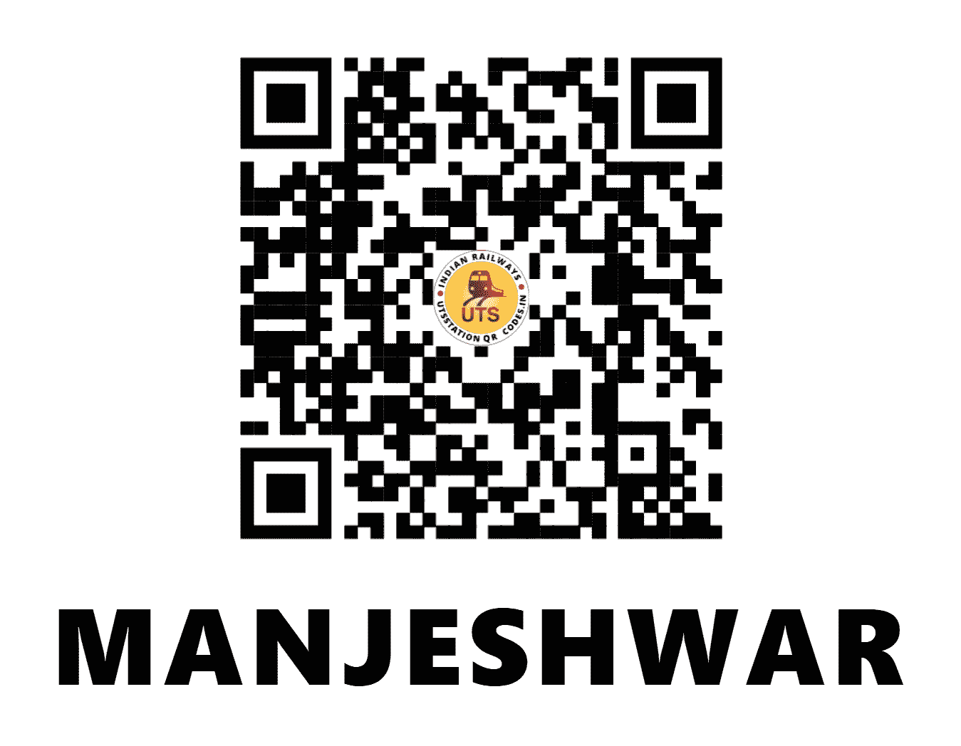 UTS QR Code for MANJESHWAR - MJS (SR - KERALA)