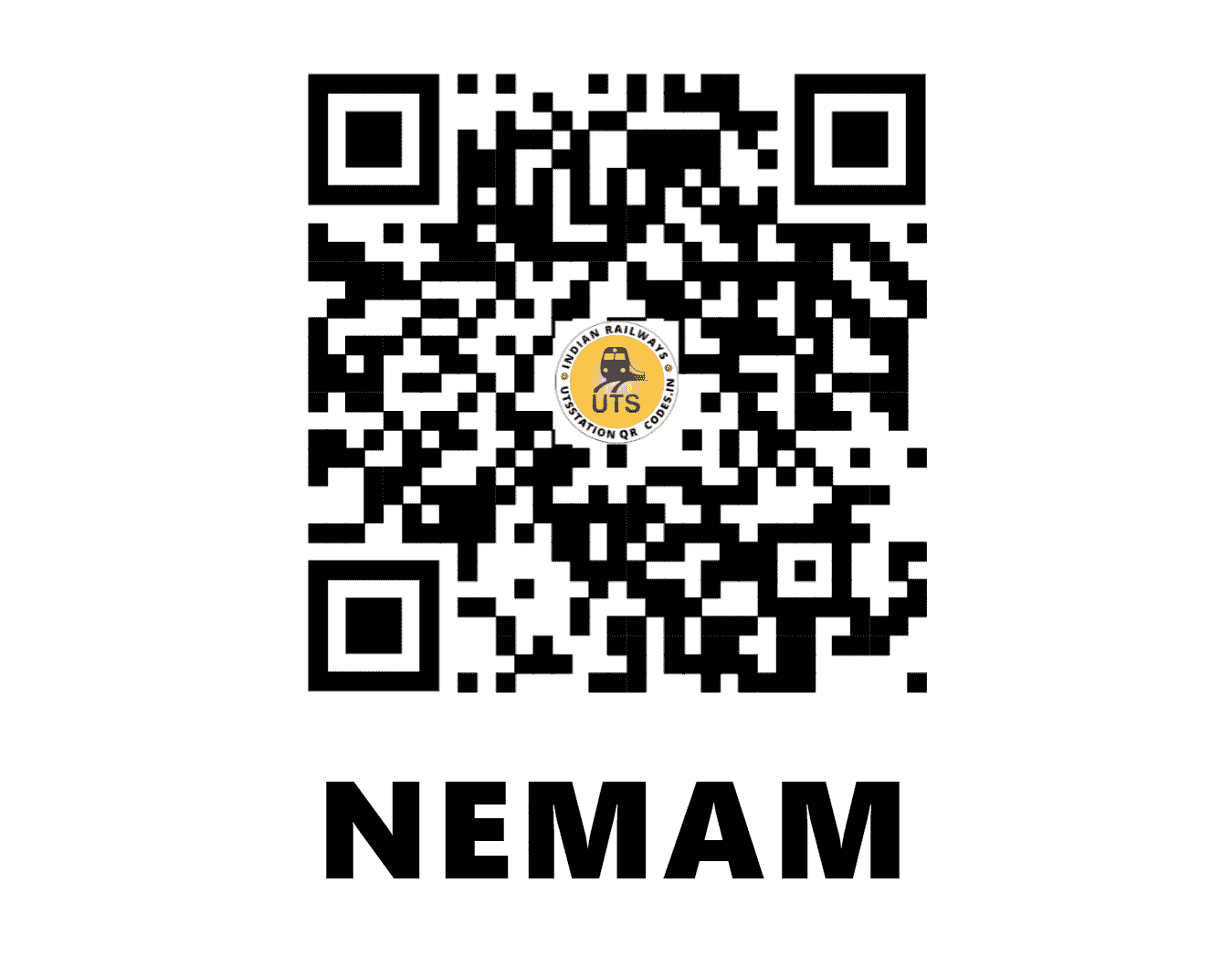 UTS QR Code for NEMAM - NEM (SR - KERALA)