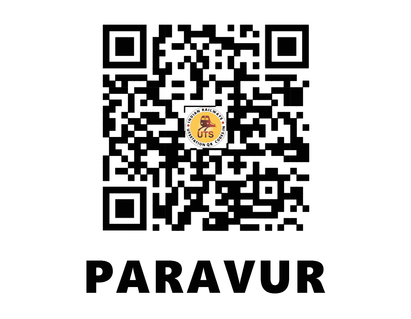 UTS QR Code for PARAVUR - PVU (SR - KERALA)