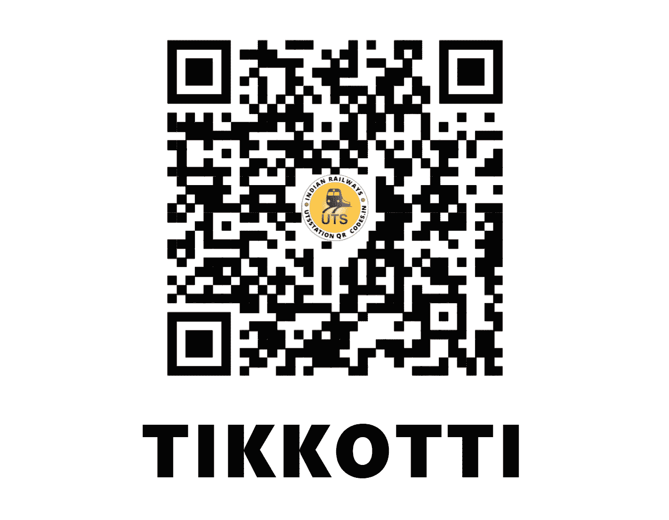 UTS QR Code for TIKKOTTI - TKT (SR - KERALA)