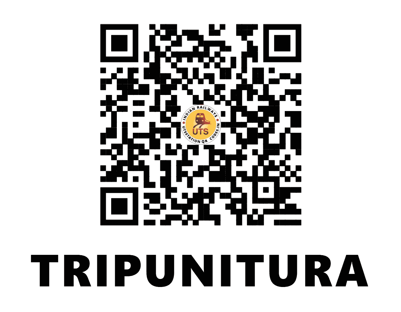 UTS QR Code for TRIPUNITURA - TRTR (SR - KERALA)