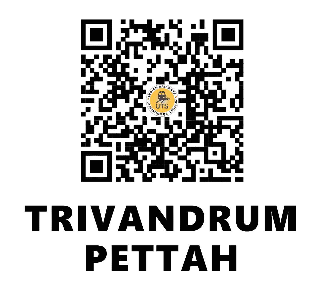 UTS QR Code for TRIVANDRUM PETTAH - TVP (SR - KERALA)