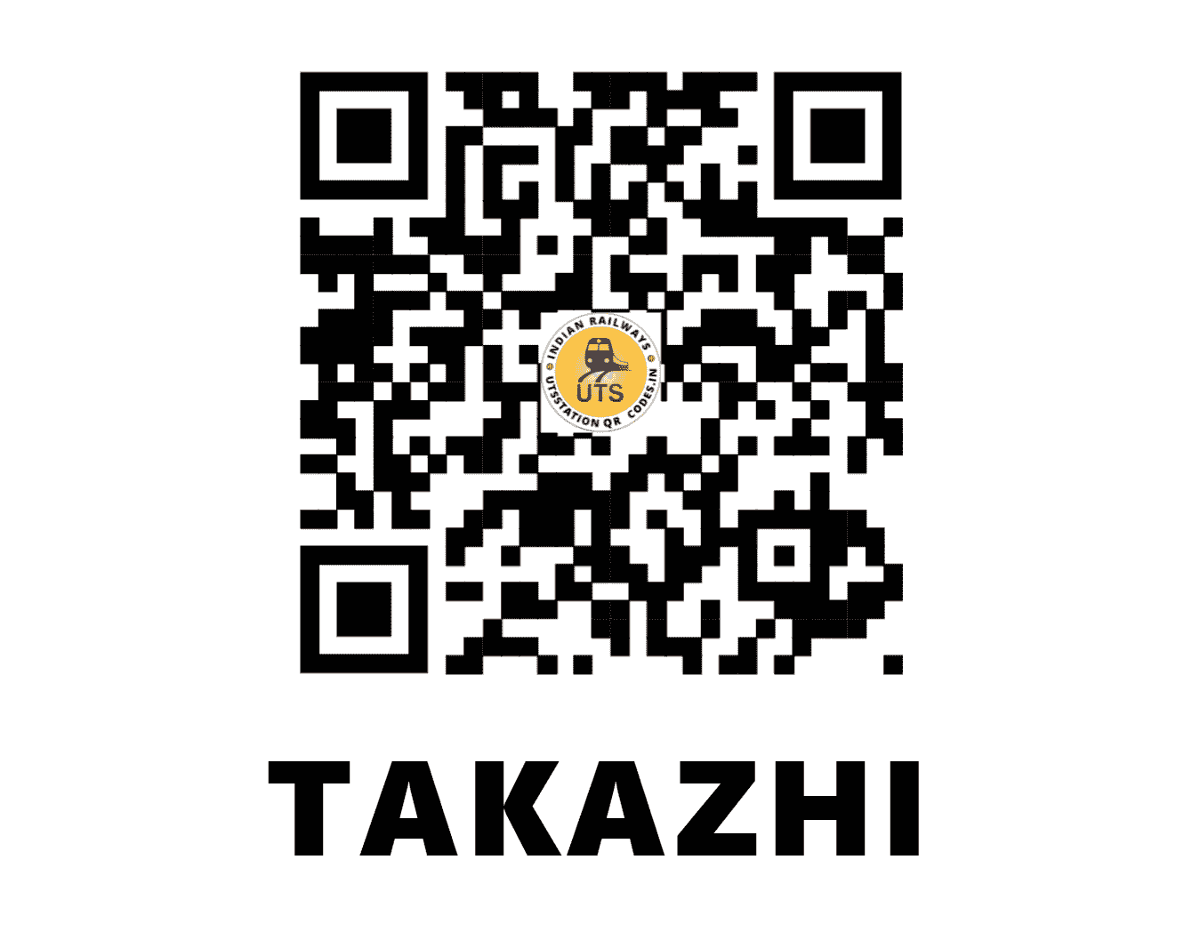 UTS QR Code for TAKAZHI - TZH (SR - KERALA)