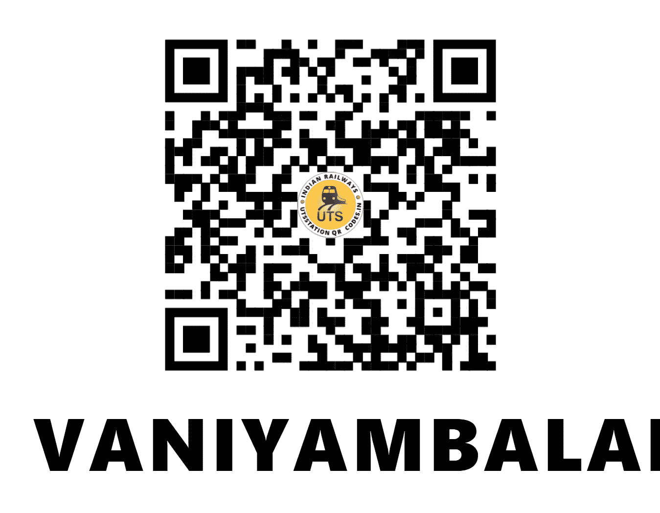 UTS QR Code for VANIYAMBALAM - VNB (SR - KERALA)
