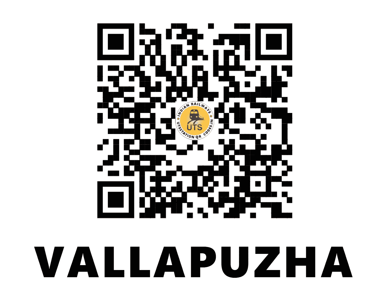 UTS QR Code for VALLAPUZHA - VPZ (SR - KERALA)