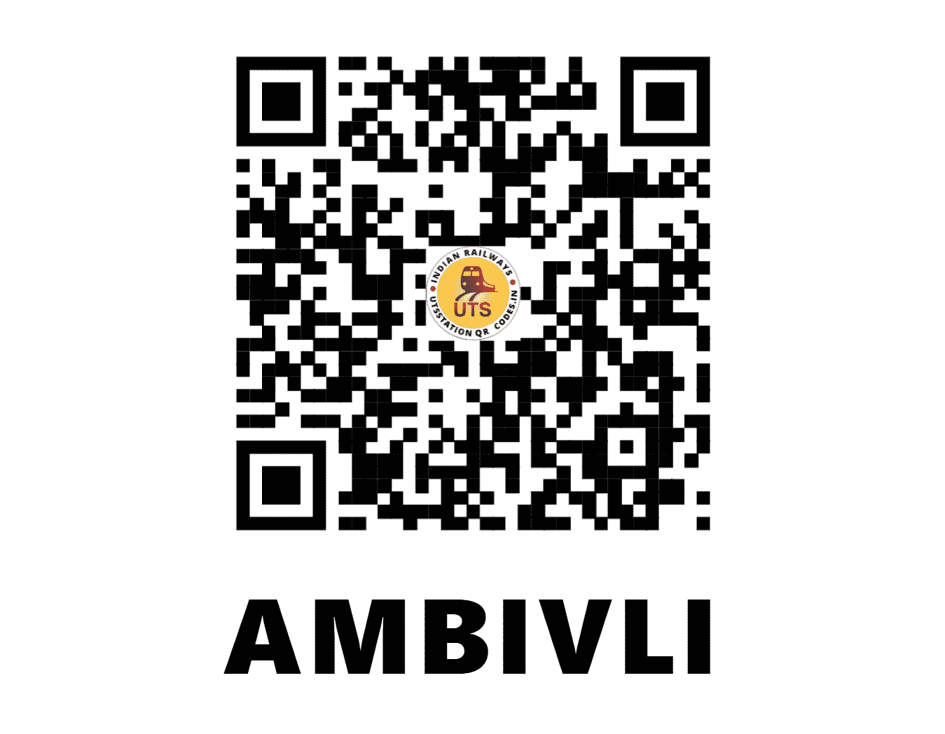 UTS QR Code for AMBIVLI - ABY (CR - MAHARASHTRA)