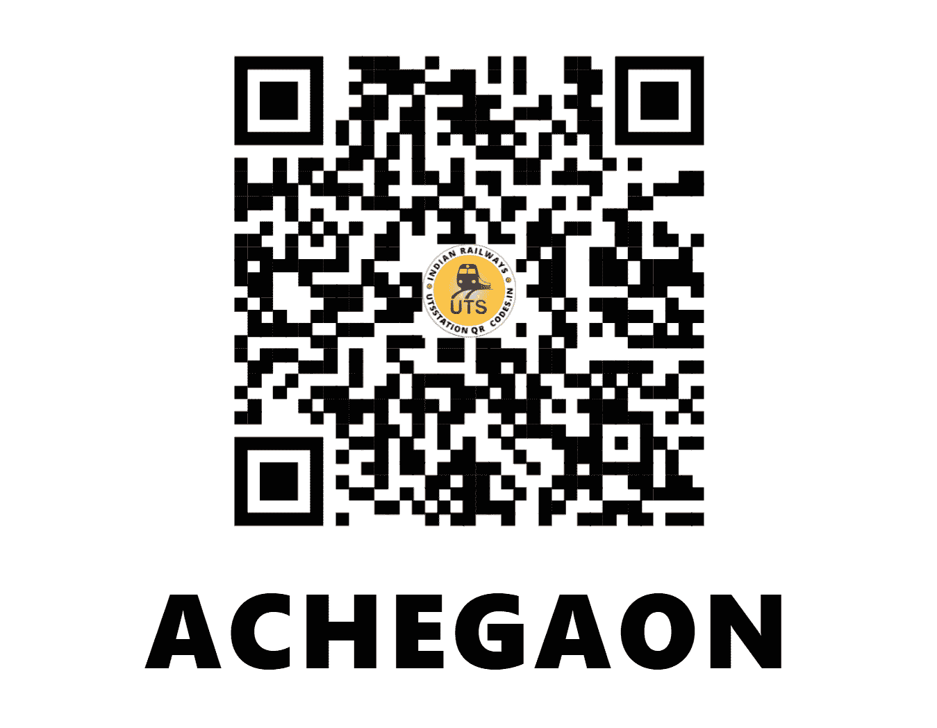UTS QR Code for ACHEGAON - ACG (CR - MAHARASHTRA)