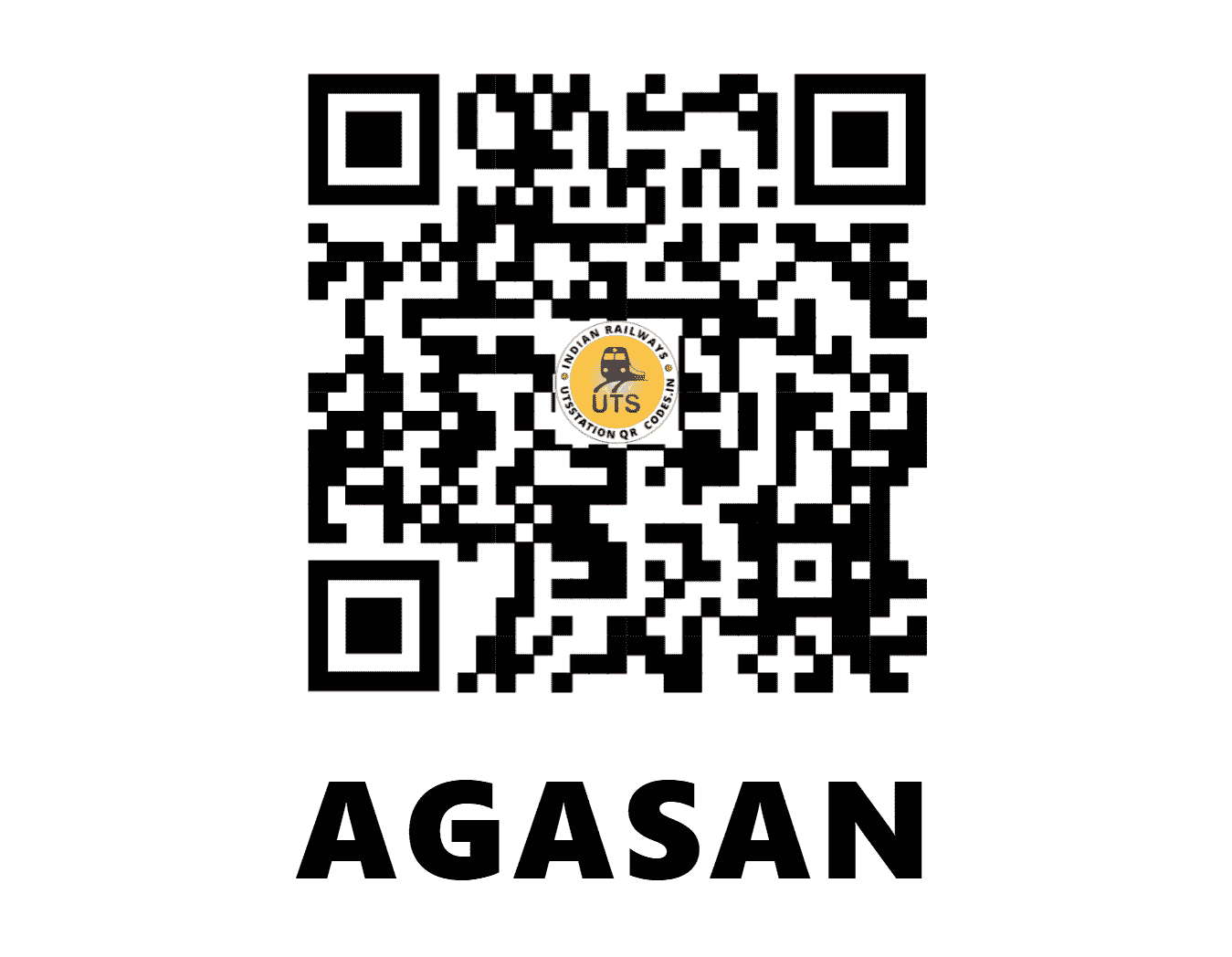 UTS QR Code for AGASAN - AGSN (CR - MAHARASHTRA)