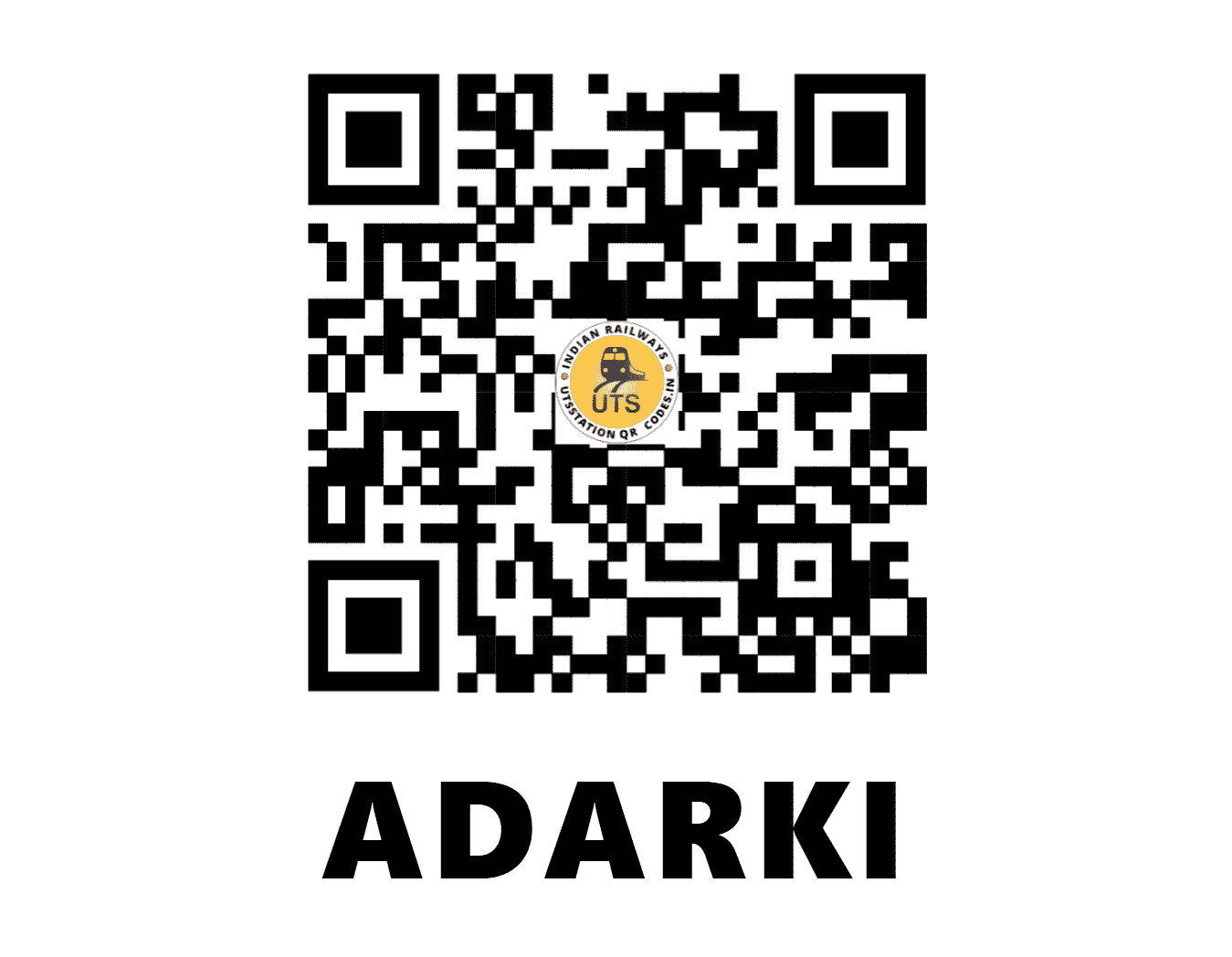 UTS QR Code for ADARKI - AKI (CR - MAHARASHTRA)
