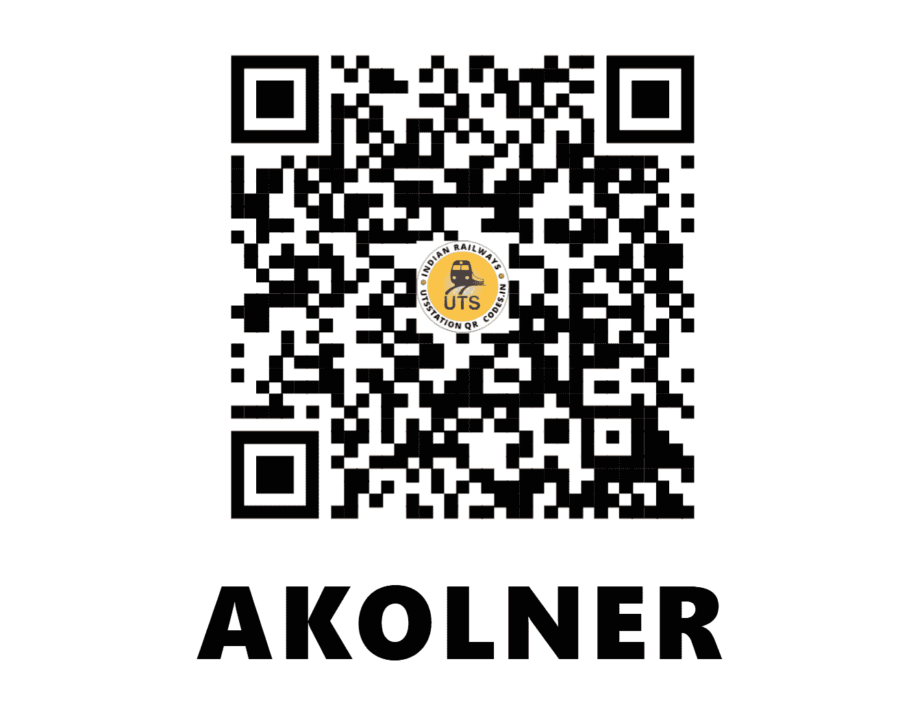 UTS QR Code for AKOLNER - AKR (CR - MAHARASHTRA)