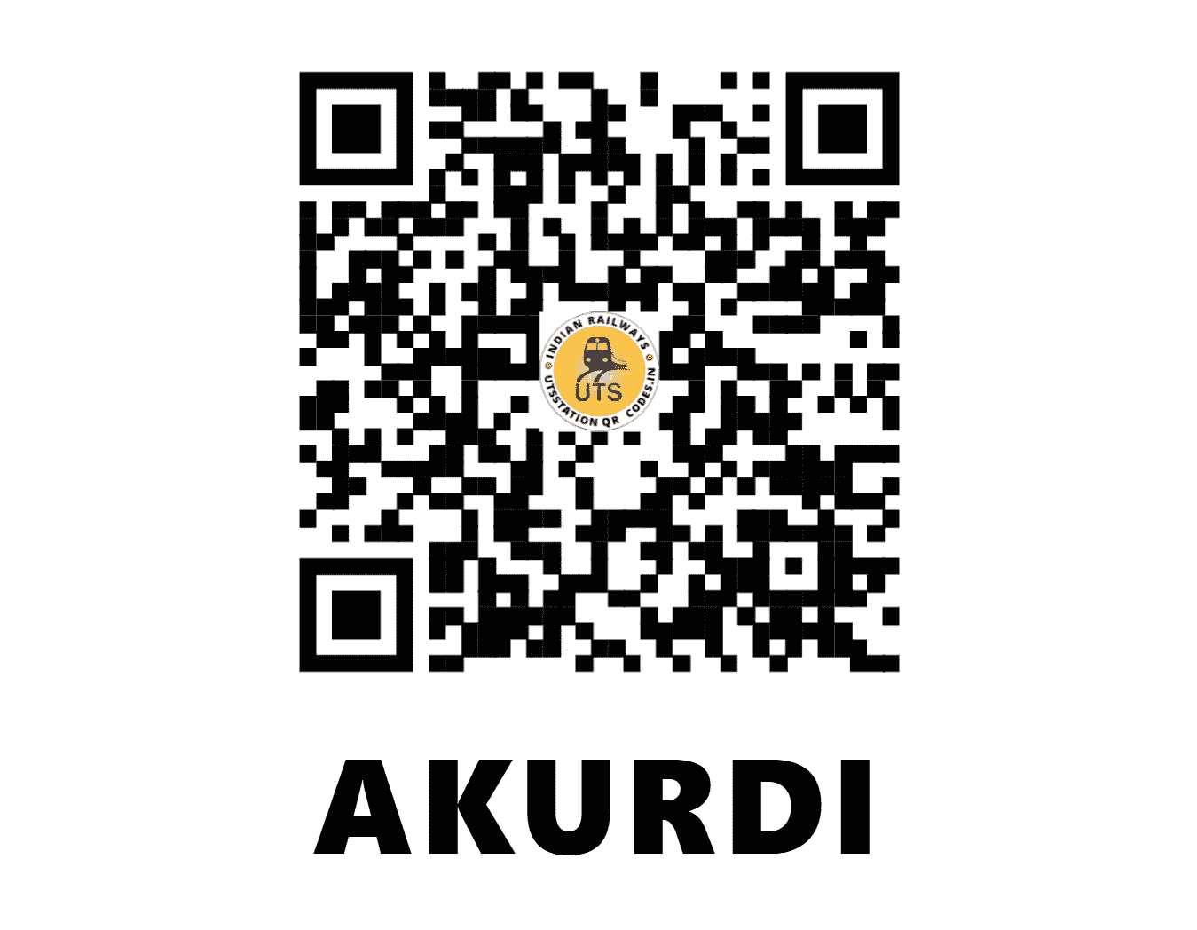 UTS QR Code for AKURDI - AKRD (CR - MAHARASHTRA)