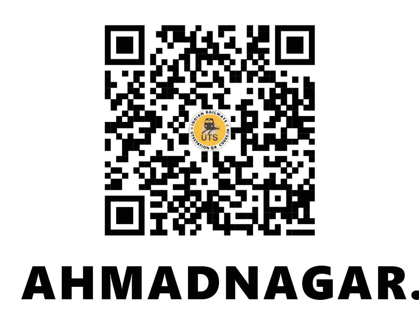 UTS QR Code for AHMADNAGAR. - ANG (CR - MAHARASHTRA)