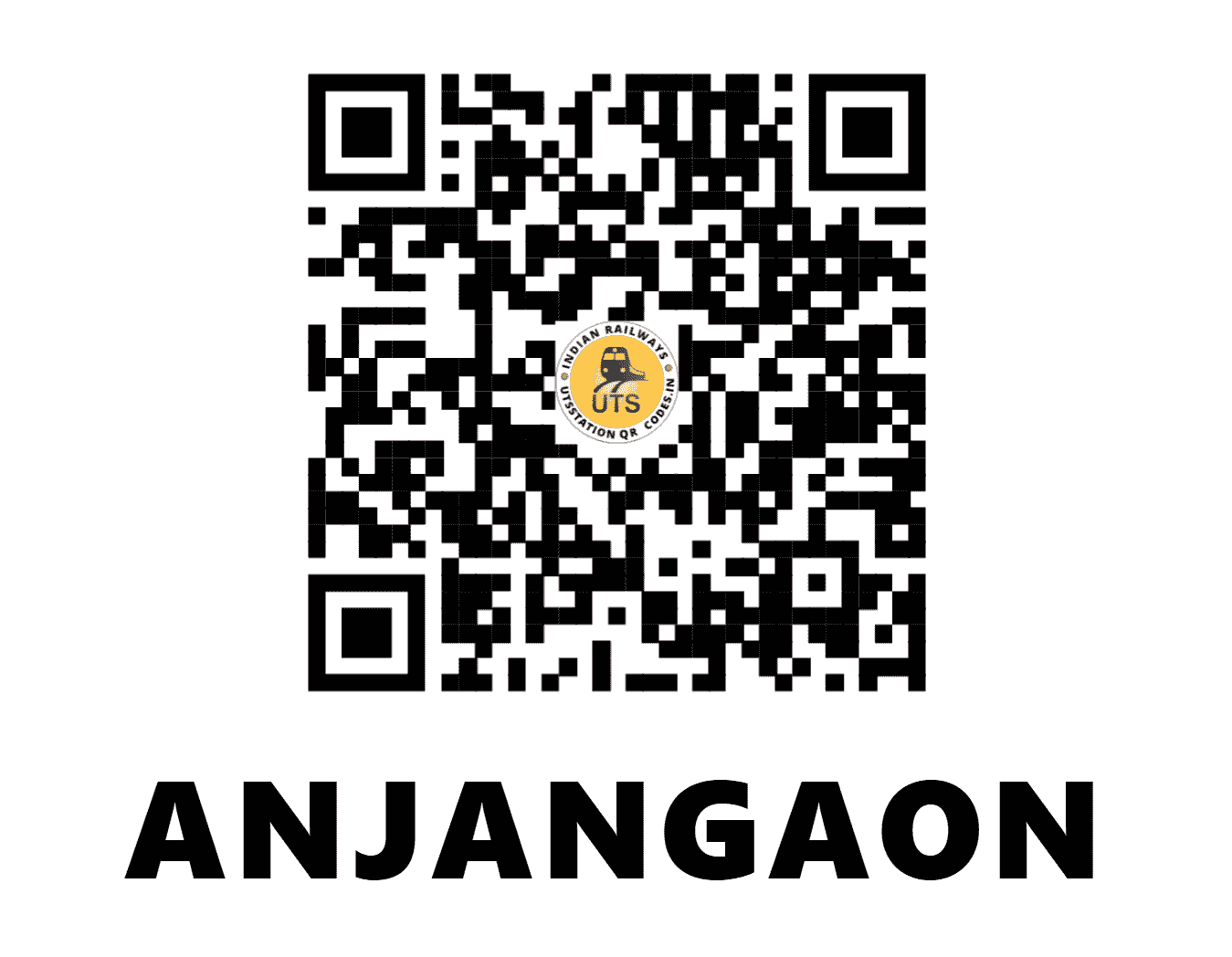 UTS QR Code for ANJANGAON - ANJ (CR - MAHARASHTRA)