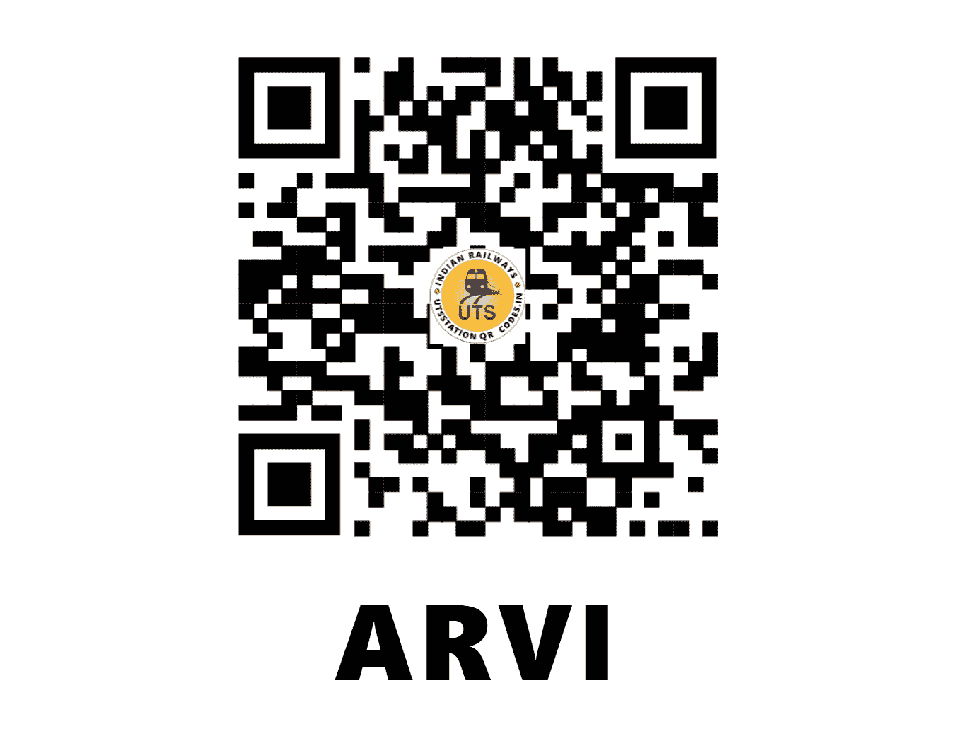 UTS QR Code for ARVI - ARVI (CR - MAHARASHTRA)