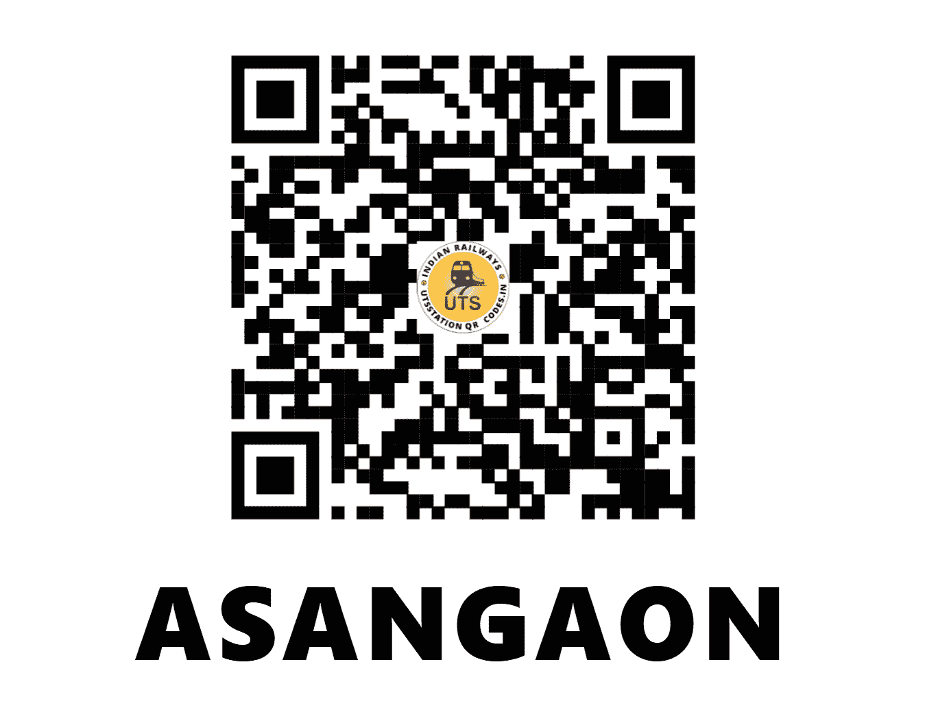 UTS QR Code for ASANGAON - ASO (CR - MAHARASHTRA)