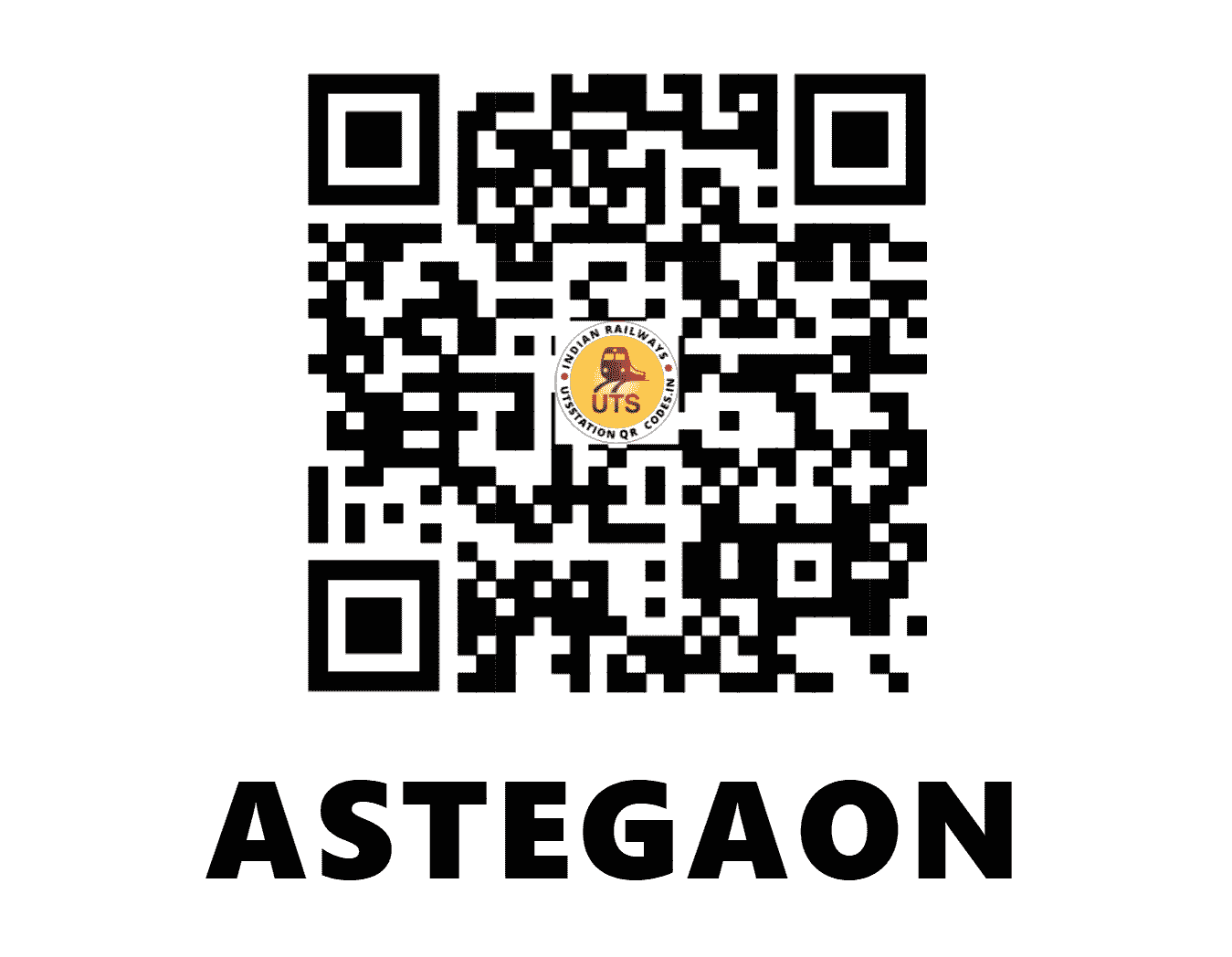 UTS QR Code for ASTEGAON - ASTG (CR - MAHARASHTRA)
