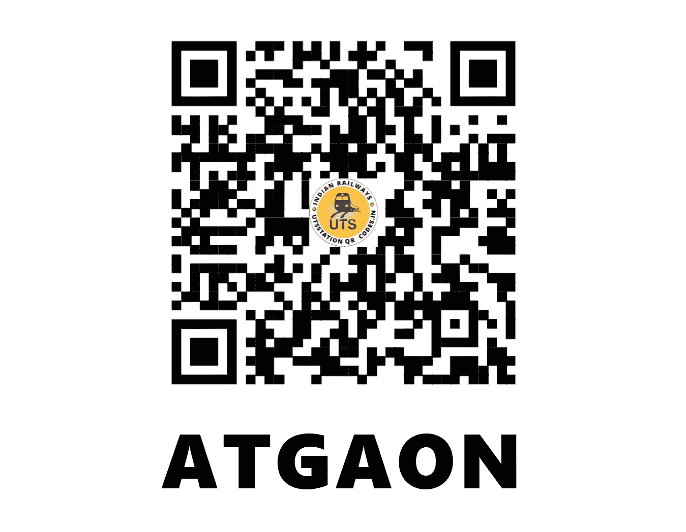 UTS QR Code for ATGAON - ATG (CR - MAHARASHTRA)
