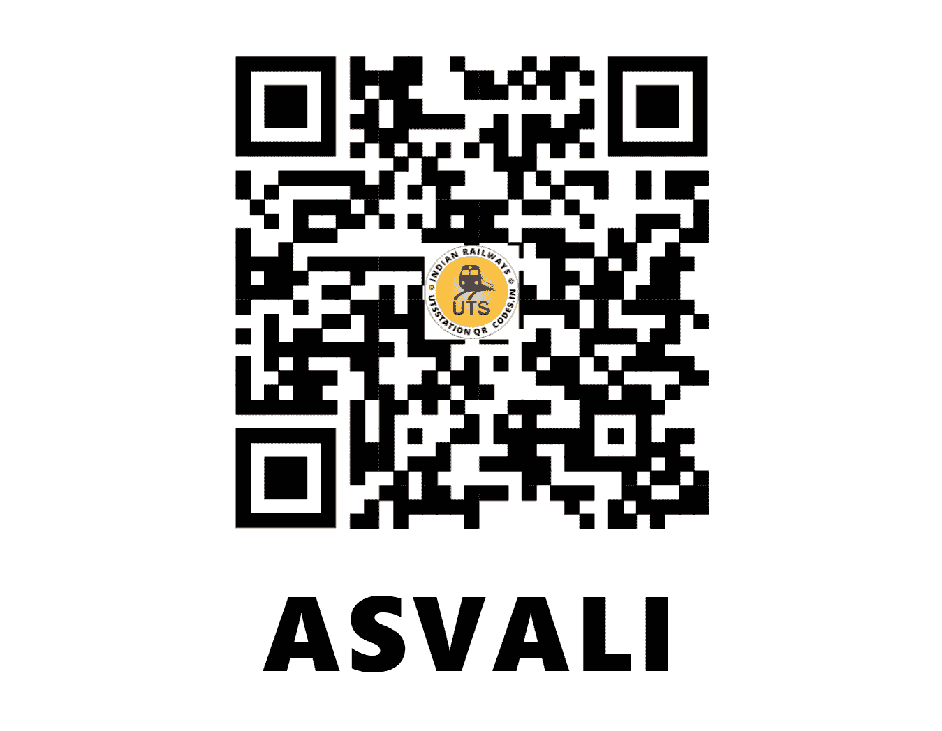 UTS QR Code for ASVALI - AV (CR - MAHARASHTRA)