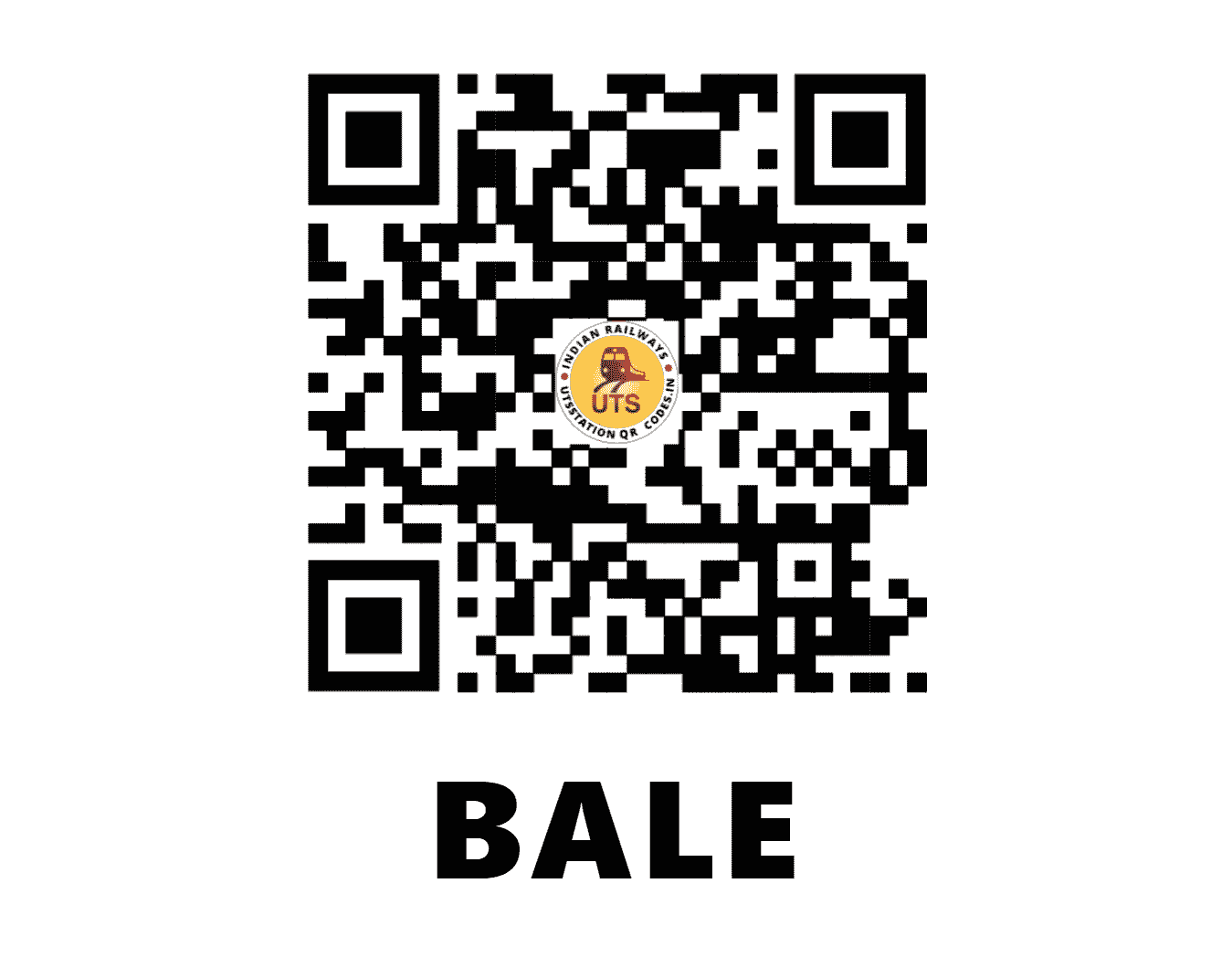 UTS QR Code for BALE - BALE (CR - MAHARASHTRA)
