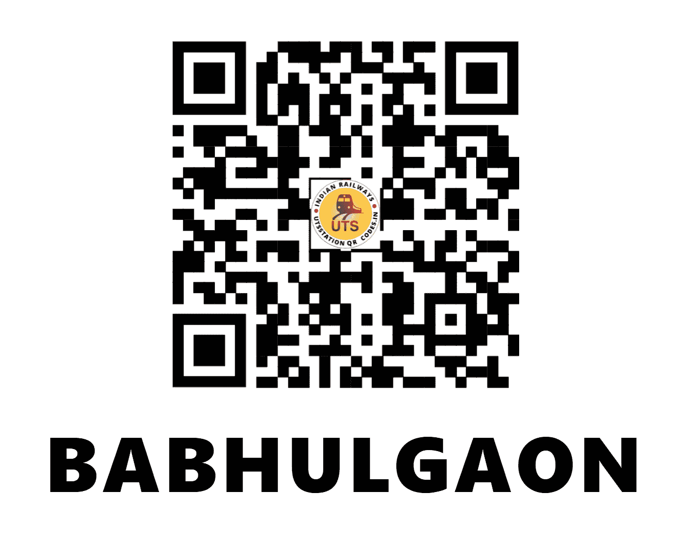 UTS QR Code for BABHULGAON - BBV (CR - MAHARASHTRA)