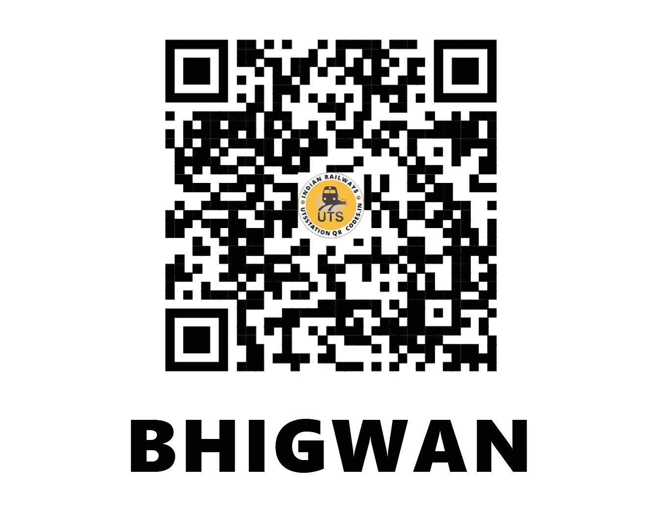 UTS QR Code for BHIGWAN - BGVN (CR - MAHARASHTRA)