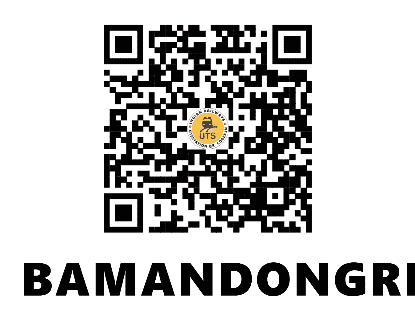 UTS QR Code for BAMANDONGRI - BMDR (CR - MAHARASHTRA)